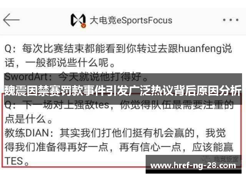 魏震因禁赛罚款事件引发广泛热议背后原因分析